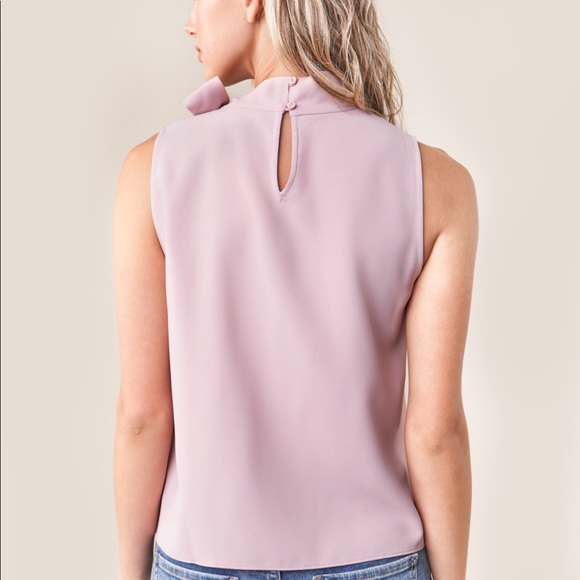 TIA Sleeveless Necktie Blouse - Picture 2 of 3